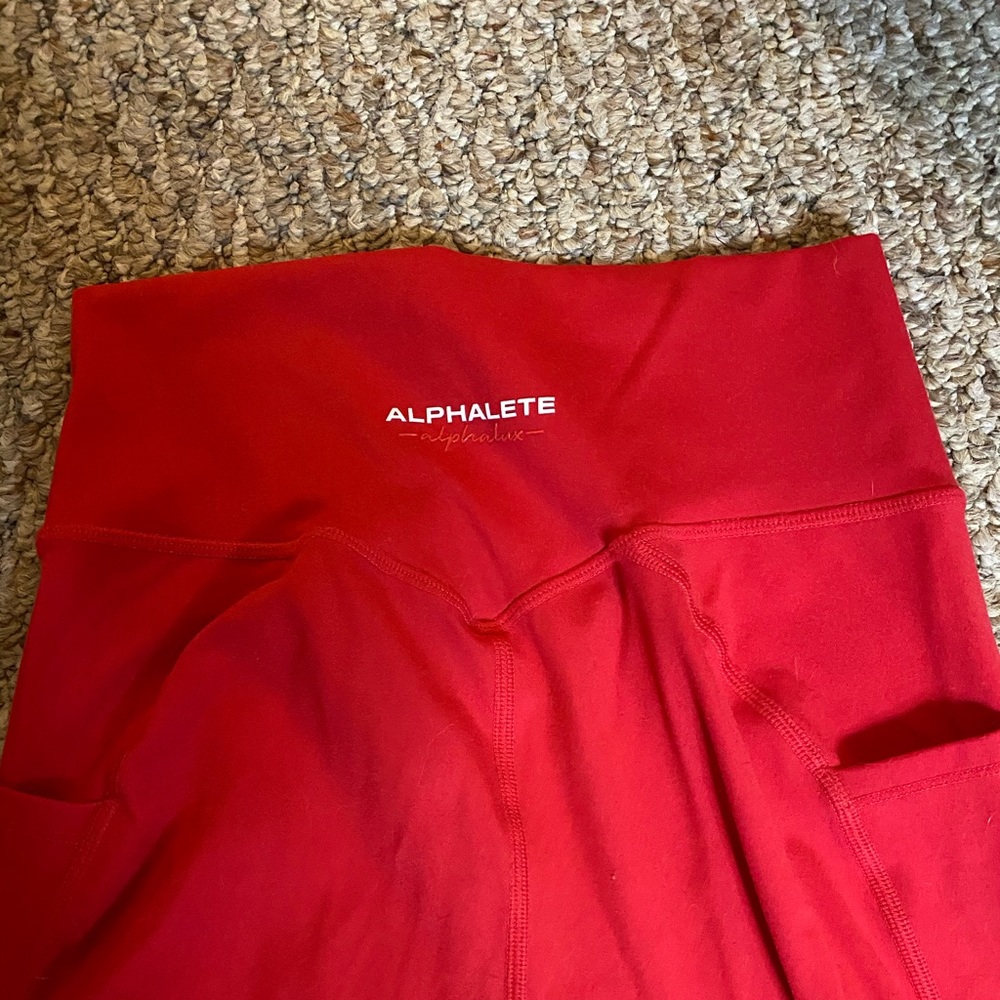 Alphalete Lava Red Alphalux Leggings size small